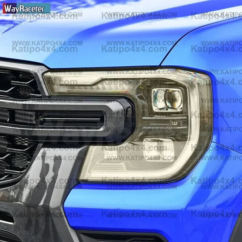 NEXT-GEN 2022+ FORD RANGER , RAPTOR & EVEREST  Headlight Protective Film,  Transparent,  Smoke Black & Golden