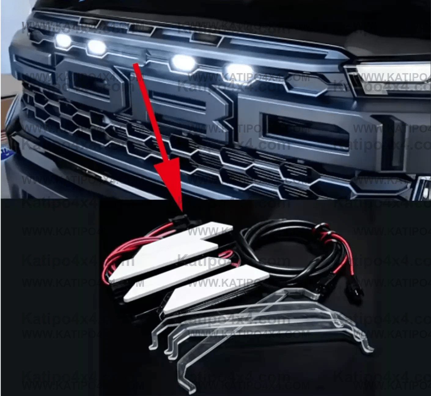 2022+ NEXT-GEN RANGER RAPTOR GRILL LIGHTS ( PERFECT FIT ) 4PC AMBER OR WHITE LED FRONT GRILLE LIGHT LAMPS