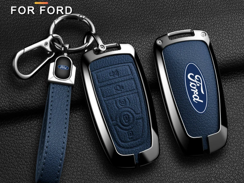 Premium key fob Cover in Alloy & Leather for 2022+ FORD RANGER, EVEREST & RAPTOR ( FREE WORLDWIDE SHIPPING )