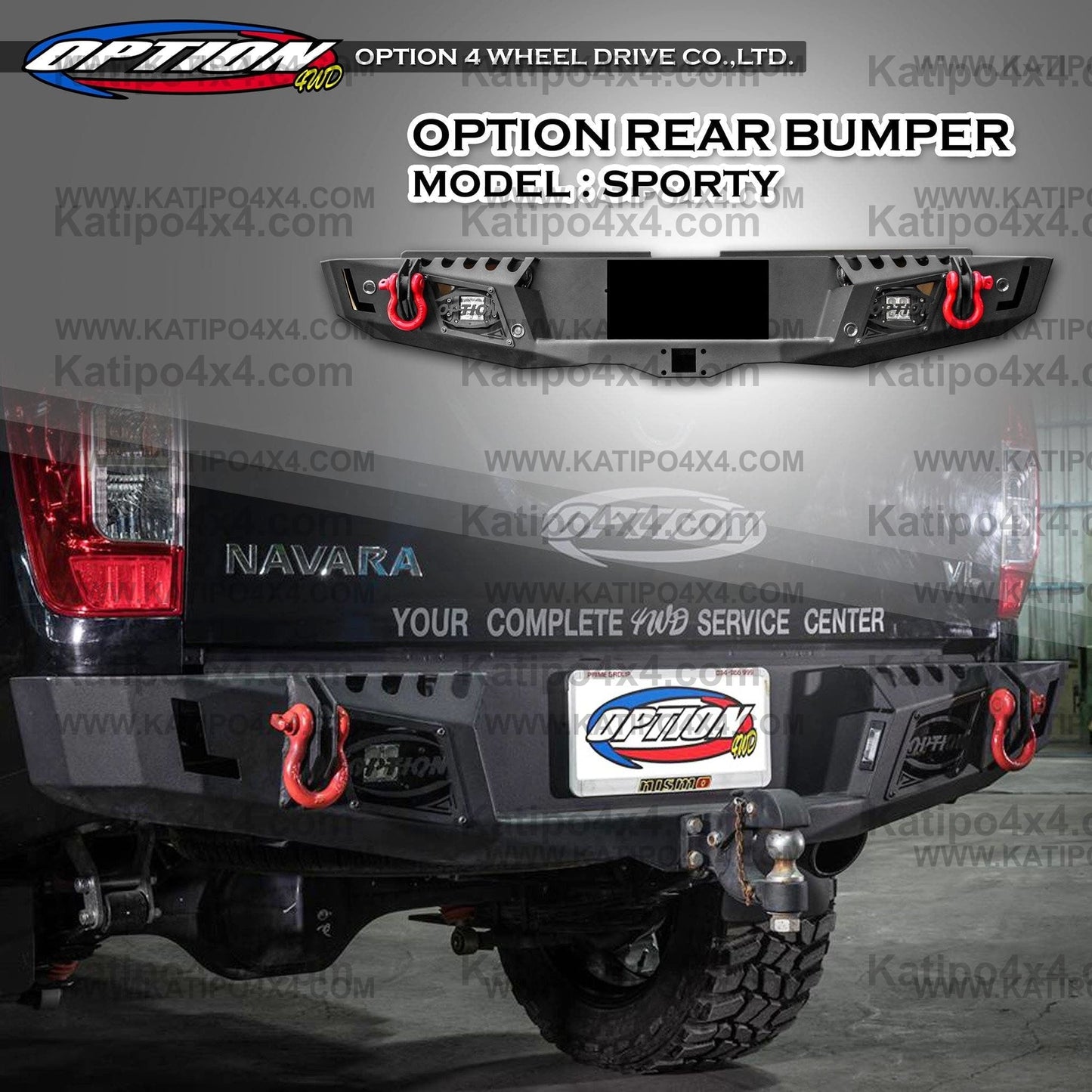 NISSAN NAVARA 2015-2019 REAR BAR WITH 2" HITCH ( SPORT )