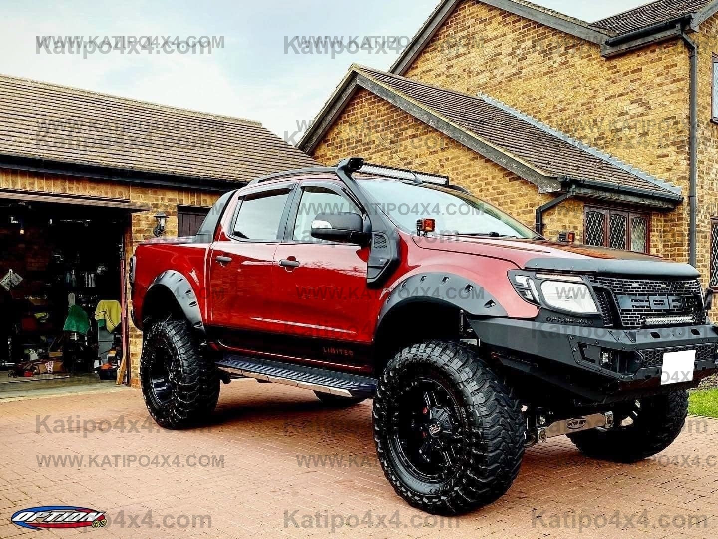 OPTION4WD - V.1 FRONT WINCH BAR,  PX1 FORD RANGER ( 2012-2014 )