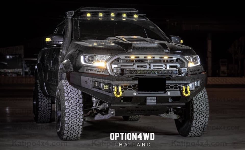 OPTION4WD - V.1 FRONT WINCH BAR - FORD RANGER & EVEREST (2015-2022) kit