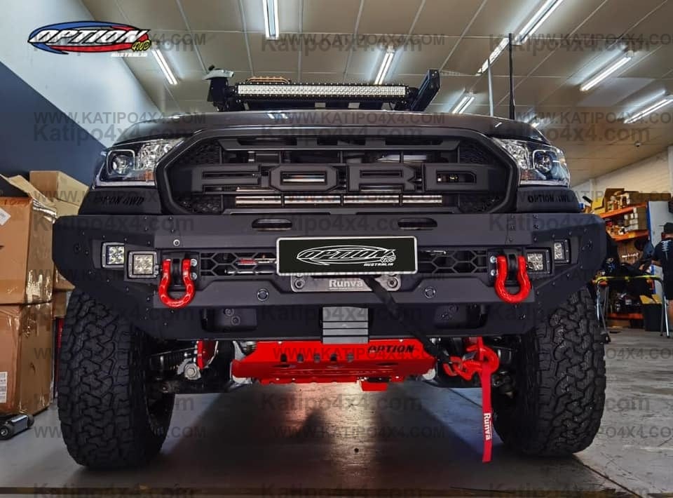 OPTION4WD - V.1 FRONT WINCH BAR - FORD RANGER & EVEREST (2015-2022) kit