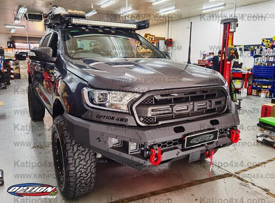 OPTION4WD - V.1 FRONT WINCH BAR - FORD RANGER & EVEREST (2015-2022) kit