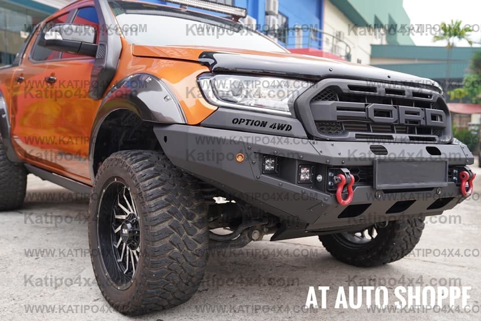 OPTION4WD - V.1 FRONT WINCH BAR - FORD RANGER & EVEREST (2015-2022) kit