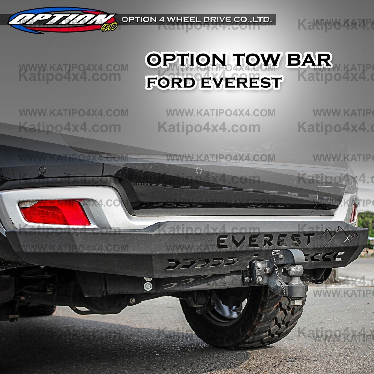 OPTION4WD, FORD EVEREST, V.1 REAR TOW BAR ( 2015-2022 ) No