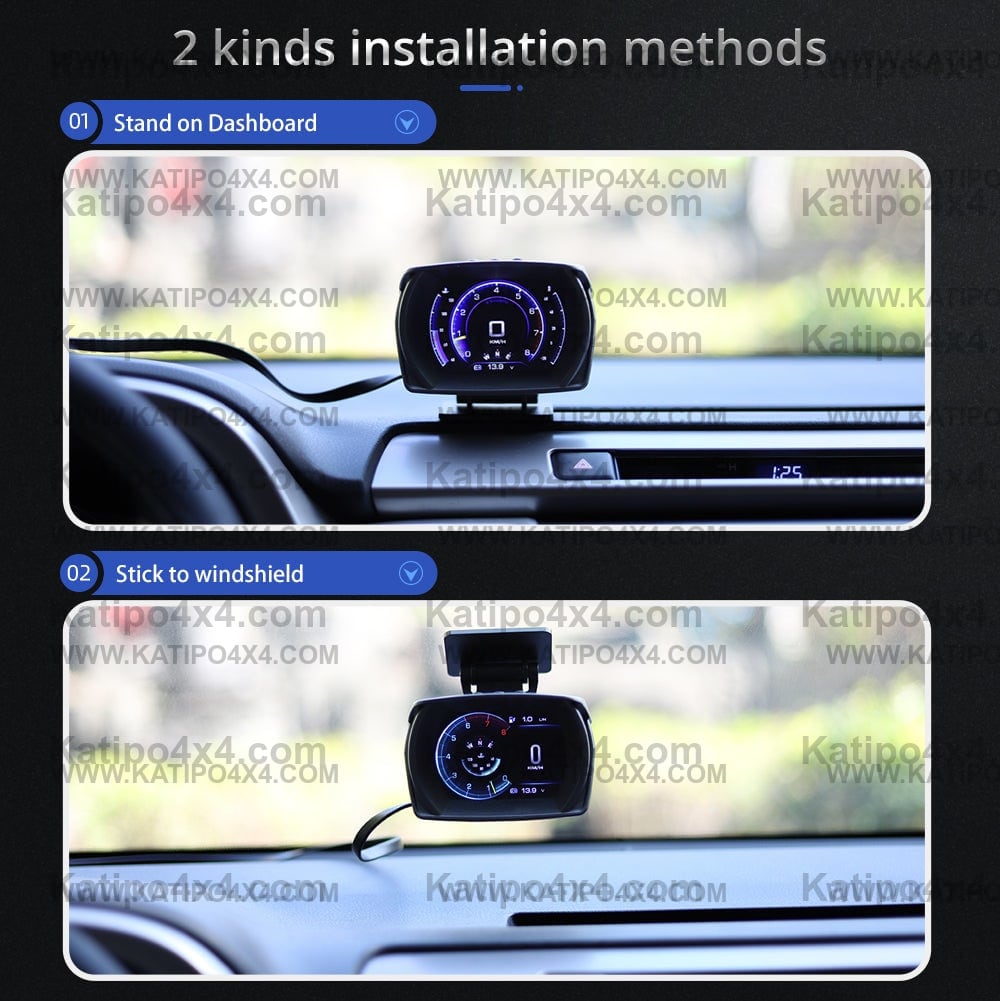 ( 1, 2 OR 3 GUAGES ) V61 Car On-board Computer 3 IN 1 HUD OBD2 Gauge GPS Speedometer Intelligent Inclinometer Alarm System ( WORLD WIDE SHIPPING )