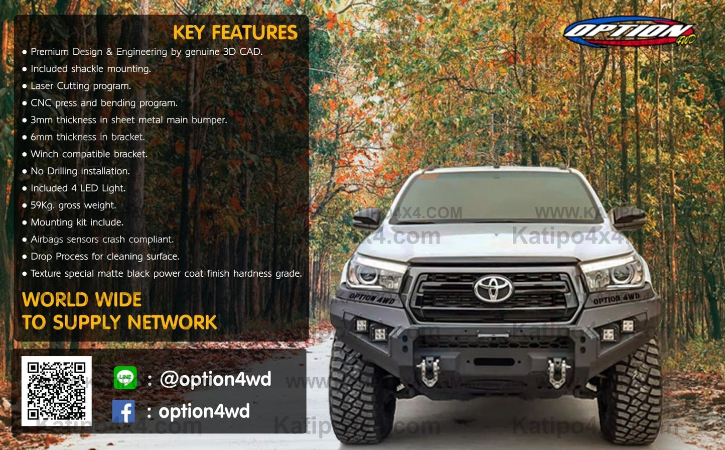 OPTION4WD - TOYOTA HILUX N80 V.1 FRONT BAR 2015-2025+