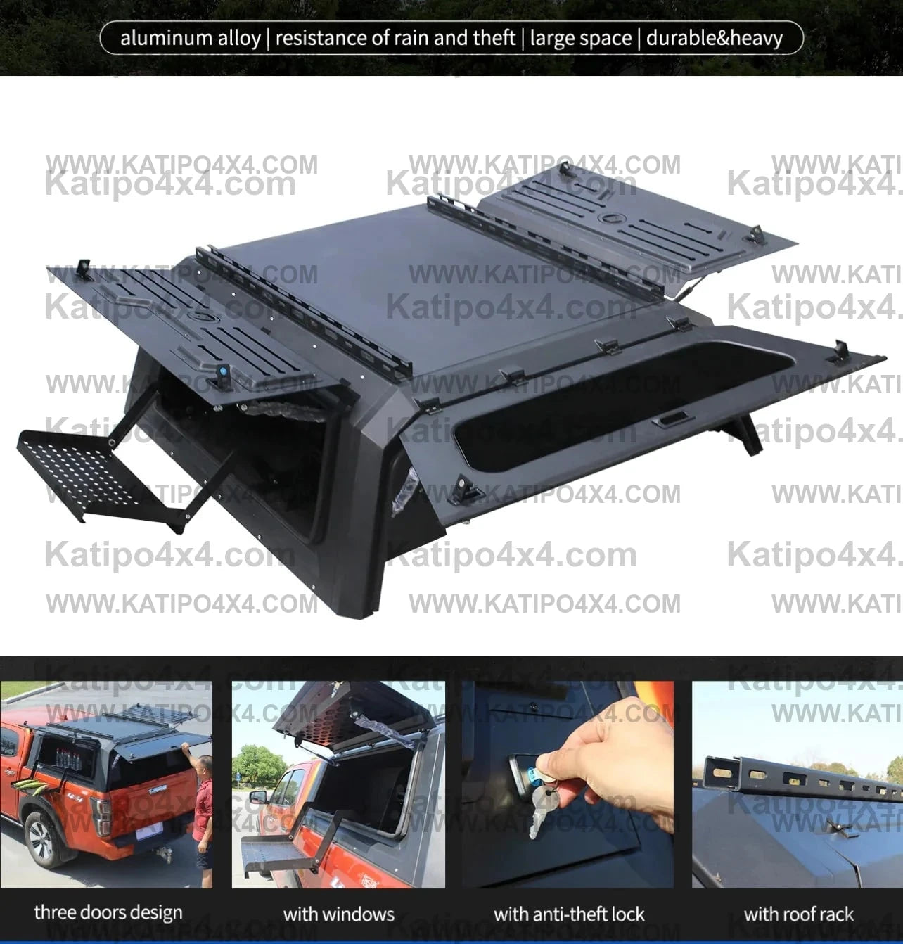 JEEP  Gladiator Heavy Duty Secure & Strong Lock-up ALUMINIUM Canopy