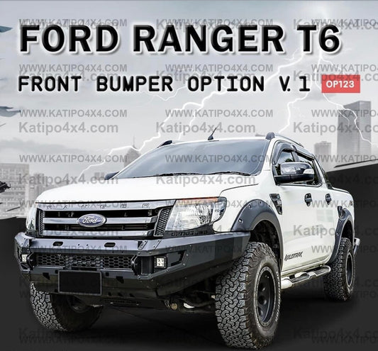 OPTION4WD - V.1 FRONT WINCH BAR,  PX1 FORD RANGER ( 2012-2014 )