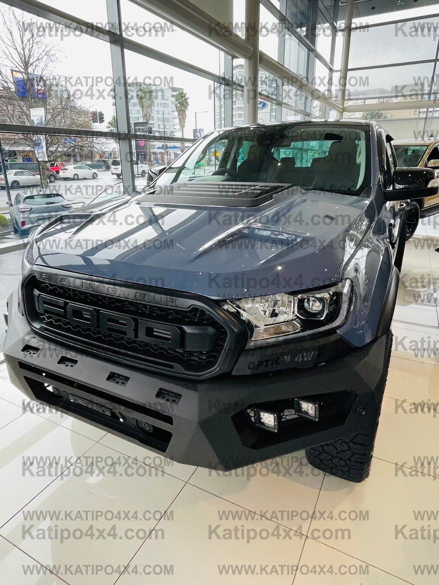 OPTION4WD - V.3 FRONT WINCH BAR - RANGER & EVEREST  (2015-2022)