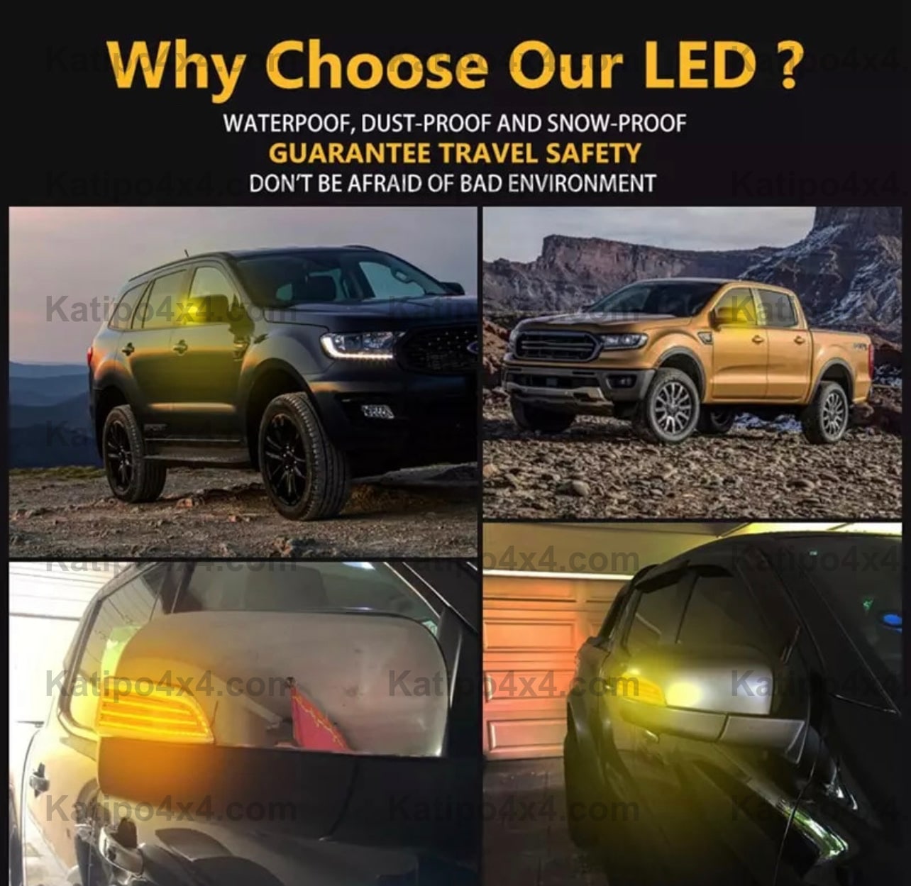 LED MIRROR DYNAMIC INDICATOR | TO SUIT FORD RANGER, RAPTOR & EVEREST (2012-2022)