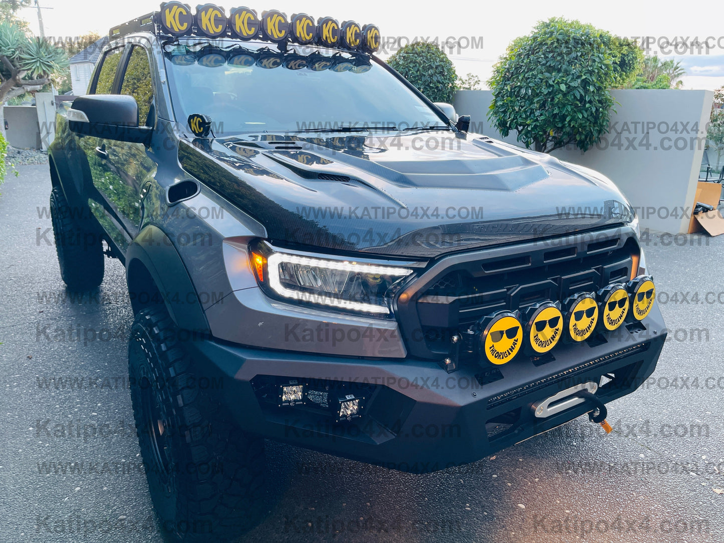 FORD RANGER, EVEREST & RAPTOR  CARBON BONNET, TYPE - STINGER (2015-2022) WORLDWIDE SHIPPING