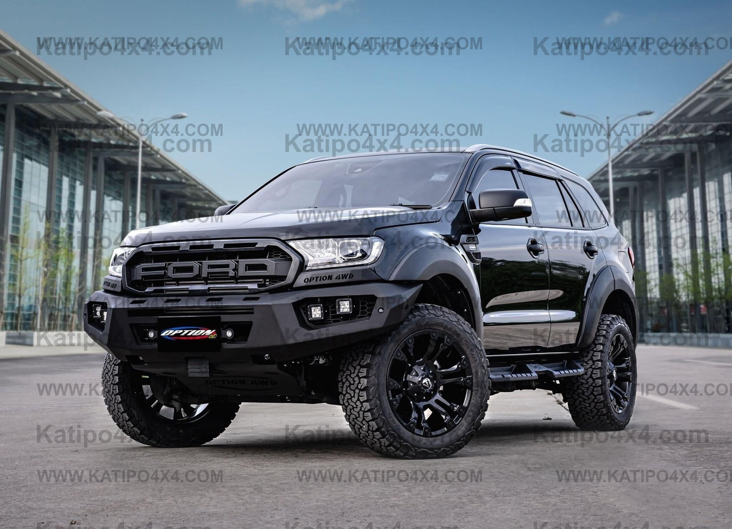 OPTION4WD - V.3 FRONT WINCH BAR - RANGER & EVEREST  (2015-2022)