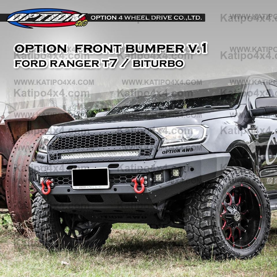 OPTION4WD - V.1 FRONT WINCH BAR - FORD RANGER & EVEREST (2015-2022) kit
