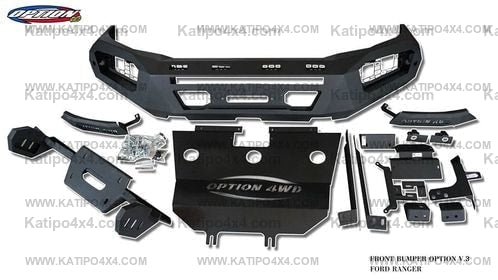 OPTION4WD - V.3 FRONT WINCH BAR - RANGER & EVEREST  (2015-2022)