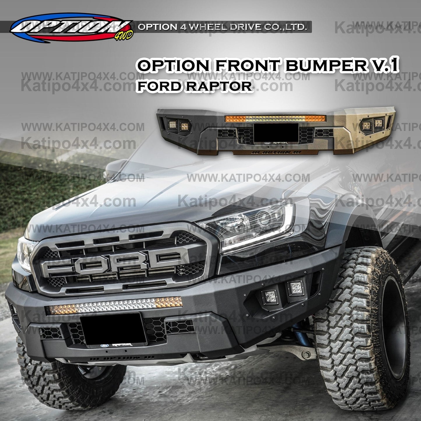 V.1 FRONT WINCH BAR, FORD RANGER RAPTOR