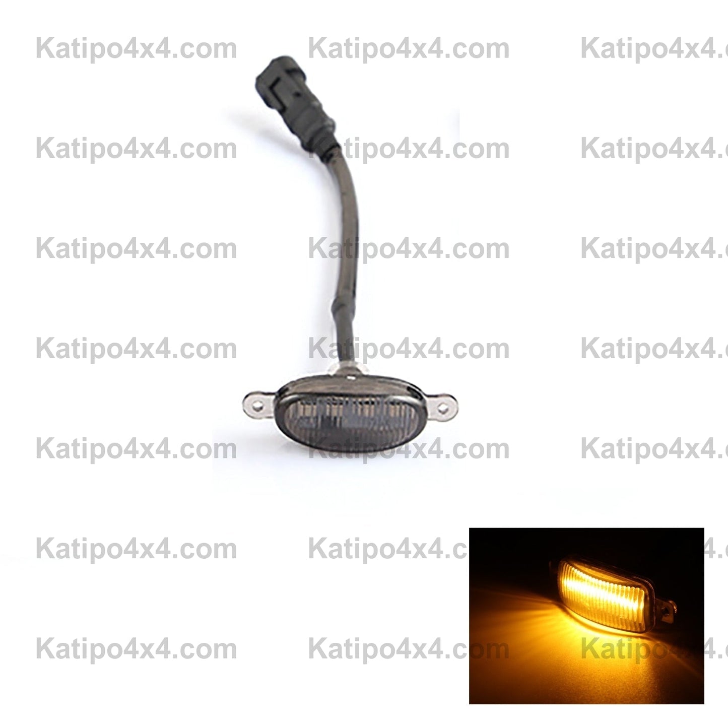 LED Grille Light Universal Car Smoked Amber White 4LED Grill Light ( FREE WORLDWIDE SHIPPING )