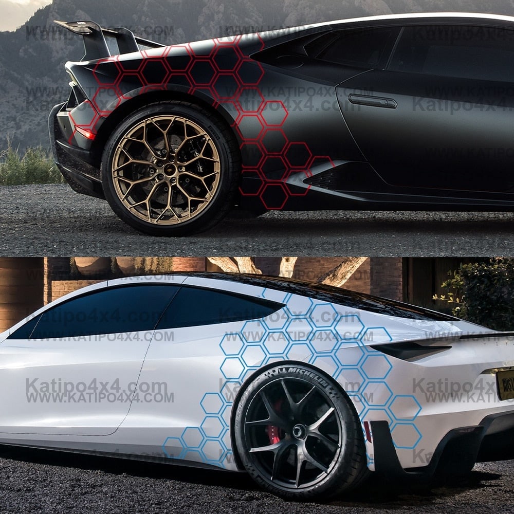 Car Graphics Honeycomb Open Style Sticker Auto Decor Tuning Car Side Sticker