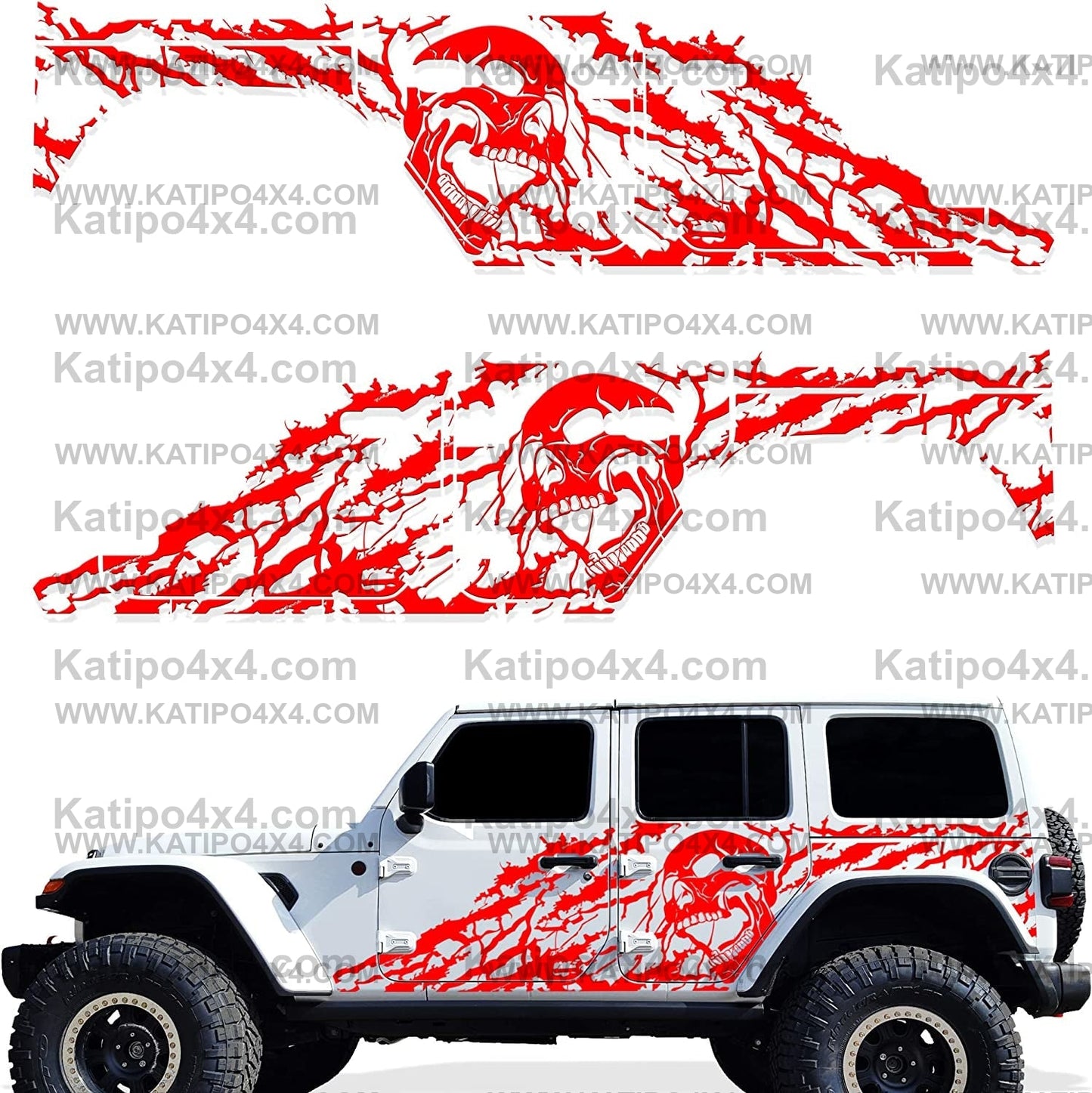 Tire Tracks Side Graphics Kit 3M Vinyl Decal Wrap Compatible with SUV TRUCK CAR 4 Door 2007-2016 - Nimbus Gray
