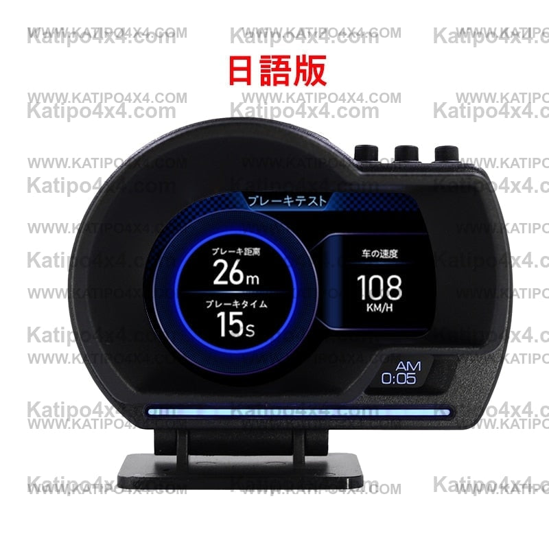 Vjoycar V60 Newest Head Up Display Auto Display OBD2+GPS Smart Car HUD Gauge Digital Odometer Security Alarm Water&amp;Oil Temp. RPM