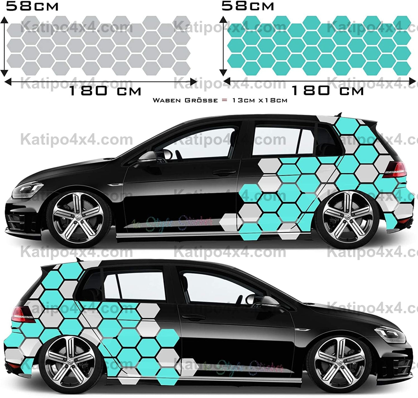 Honeycomb Side Sticker Rear Fender Sticker Car Sticker Suitable for any vehicle vinyl car wrap side graphic sticker decal