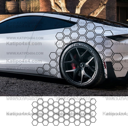 Car Graphics Honeycomb Open Style Sticker Auto Decor Tuning Car Side Sticker