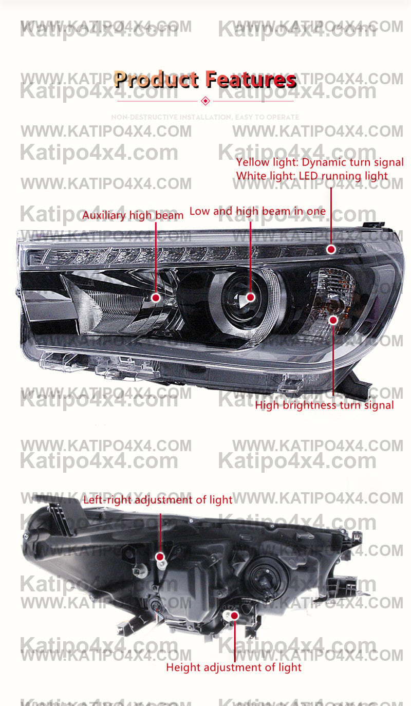 TOYOTA HILUX N80 LED HEADLIGHTS 2015-2019