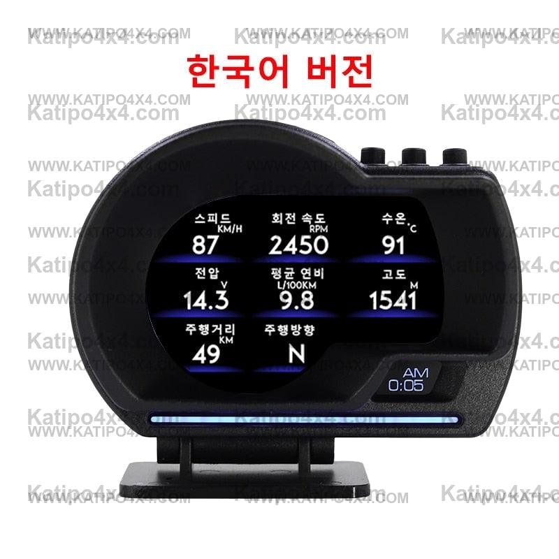Vjoycar V60 Newest Head Up Display Auto Display OBD2+GPS Smart Car HUD Gauge Digital Odometer Security Alarm Water&amp;Oil Temp. RPM