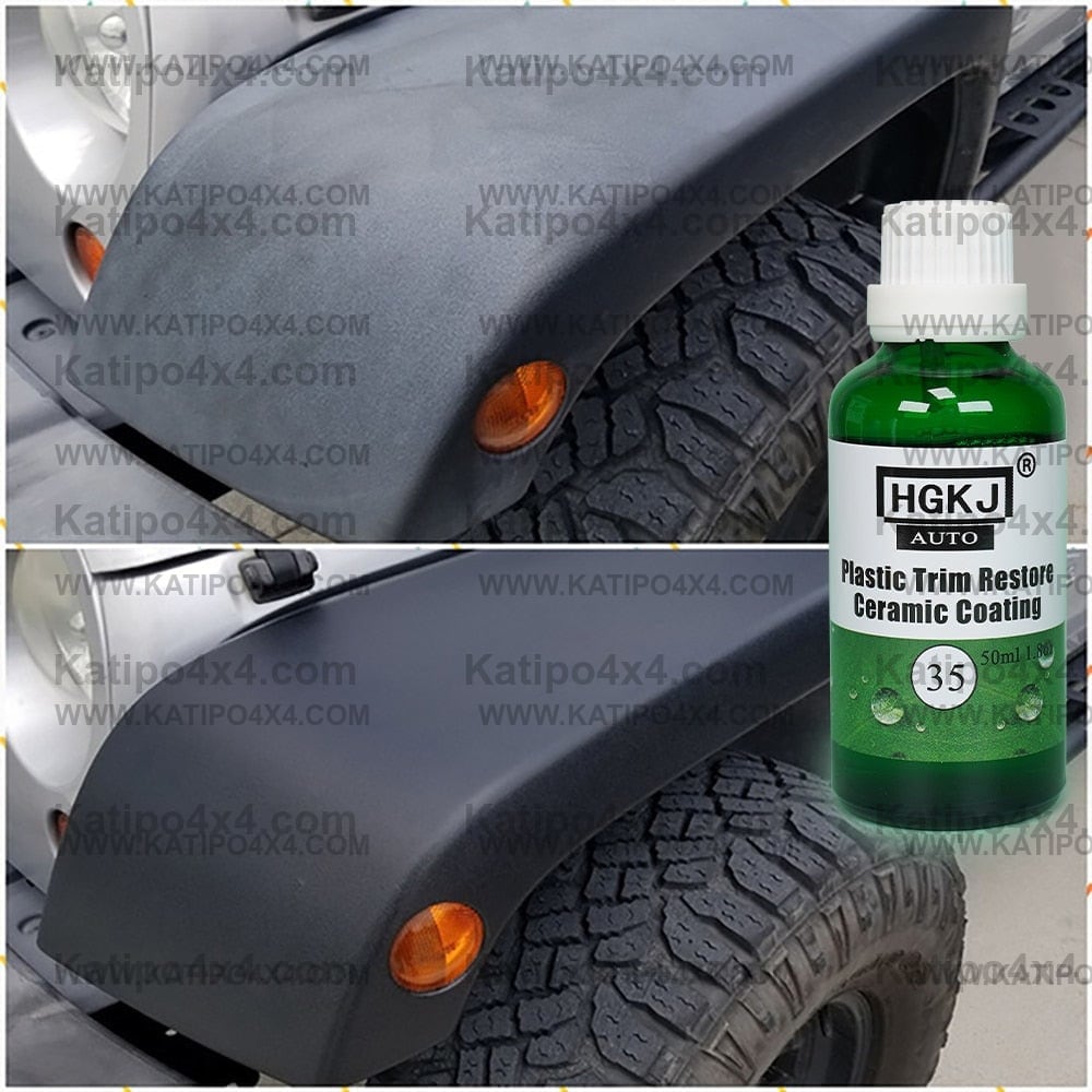 Plastic & Trim Ceramic Coating Agent for refreshing and restoration of black trim parts