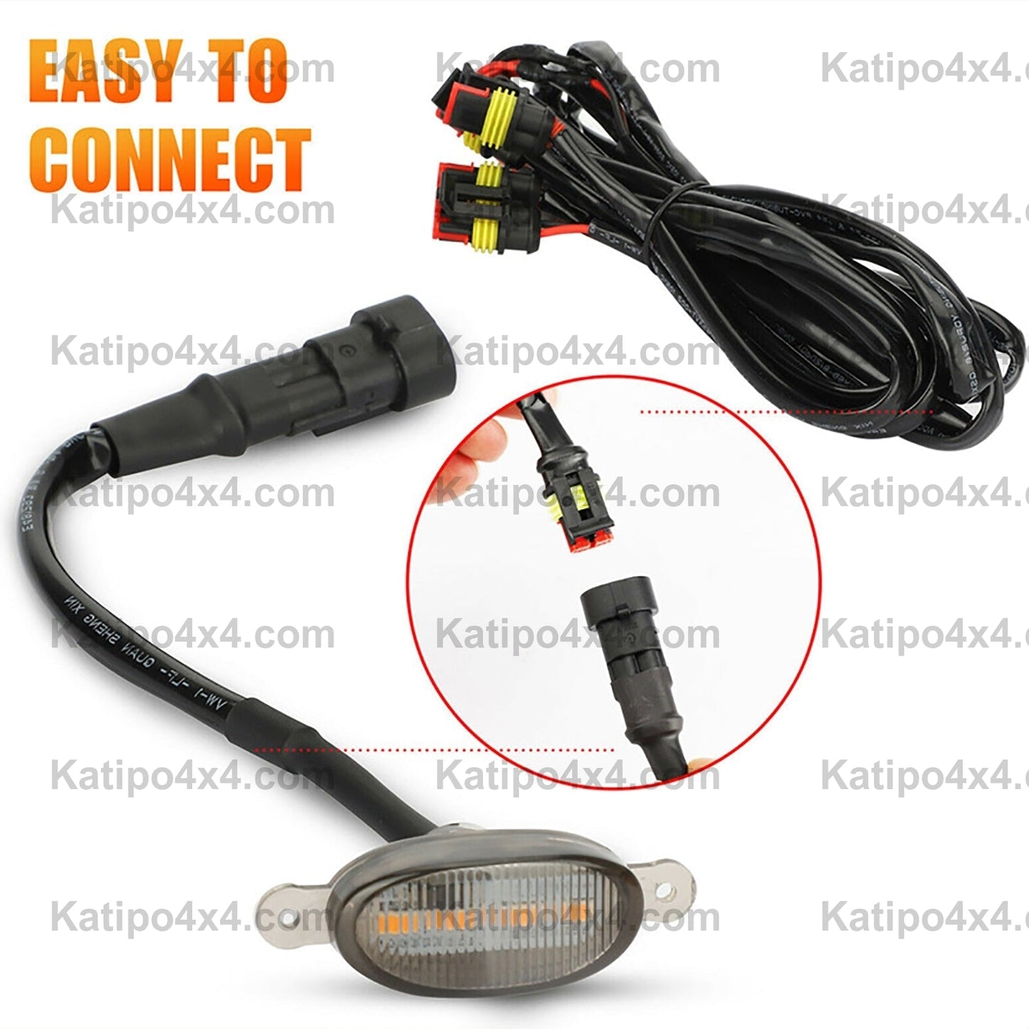 LED Grille Light Universal Car Smoked Amber White 4LED Grill Light ( FREE WORLDWIDE SHIPPING )