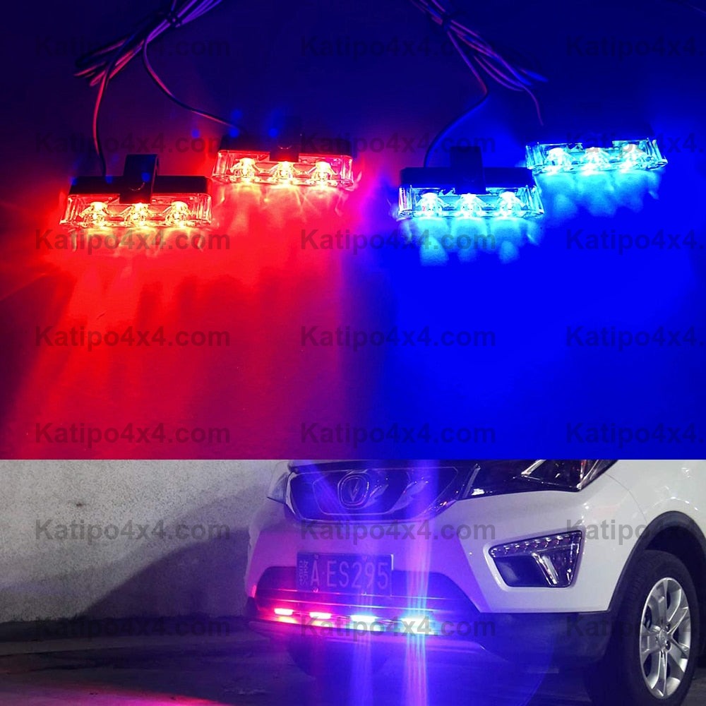 3 LED Car Front Grille Strobe Lights Flash Warning Lamp Red Blue Yellow Rescue Vehicle Emergency Flasher Signal Lighting ( FREE WORLDWIDE SHIPPING )