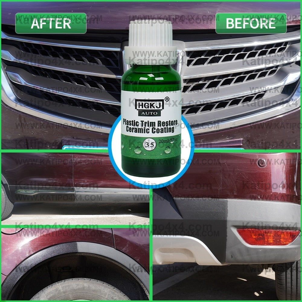 Plastic & Trim Ceramic Coating Agent for refreshing and restoration of black trim parts