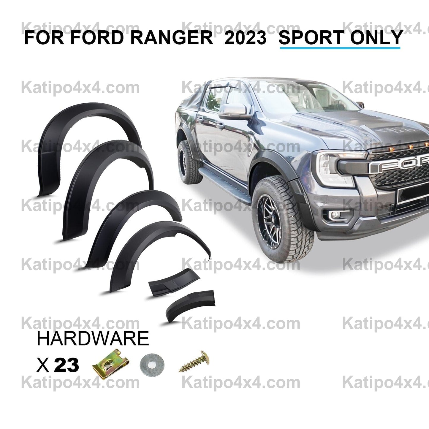 Fender Flares For Ford Ranger T9 2023+ NEXT-GEN WILDTRAK SPORT XLT XLS XL