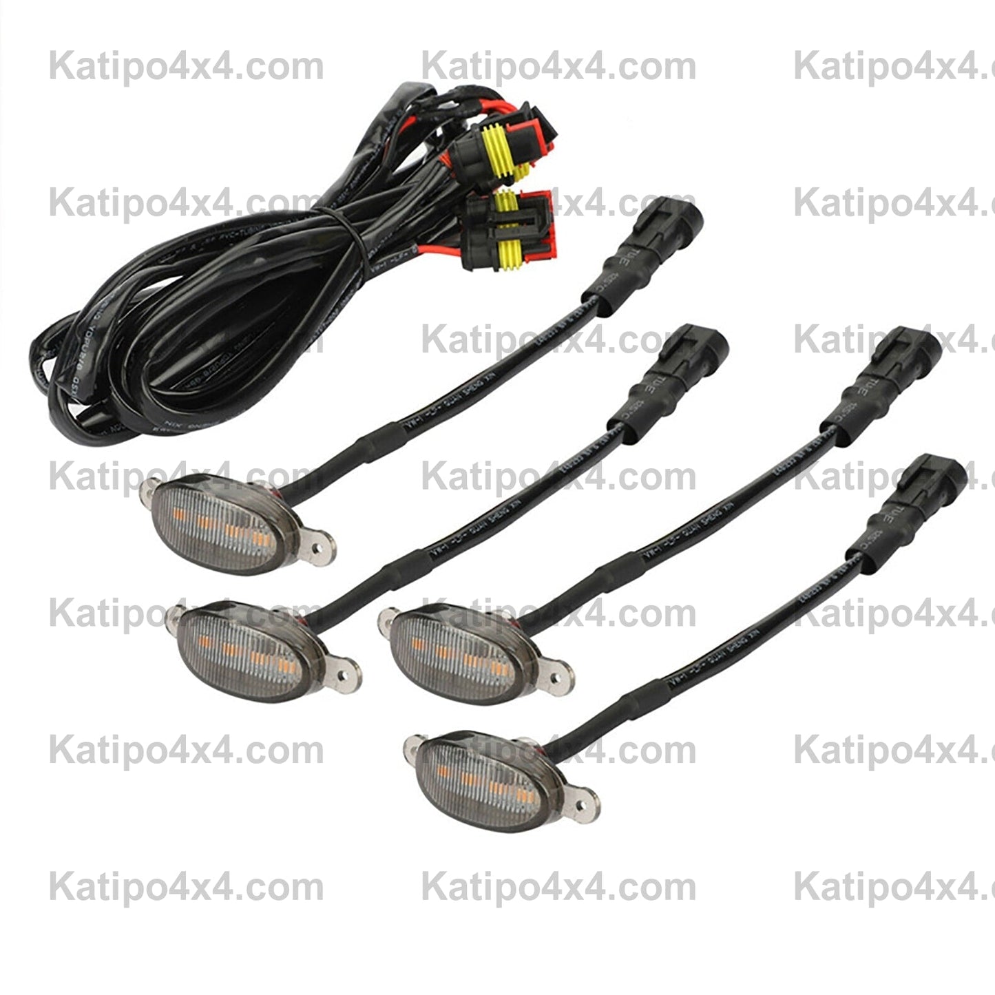 LED Grille Light Universal Car Smoked Amber White 4LED Grill Light ( FREE WORLDWIDE SHIPPING )