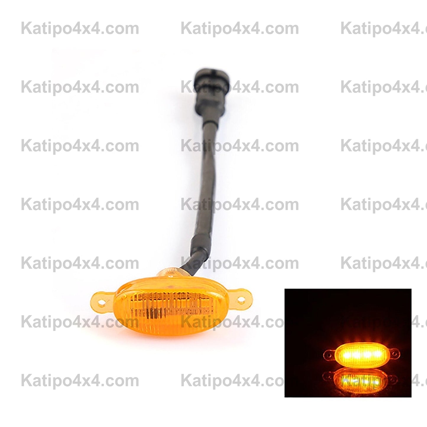LED Grille Light Universal Car Smoked Amber White 4LED Grill Light ( FREE WORLDWIDE SHIPPING )