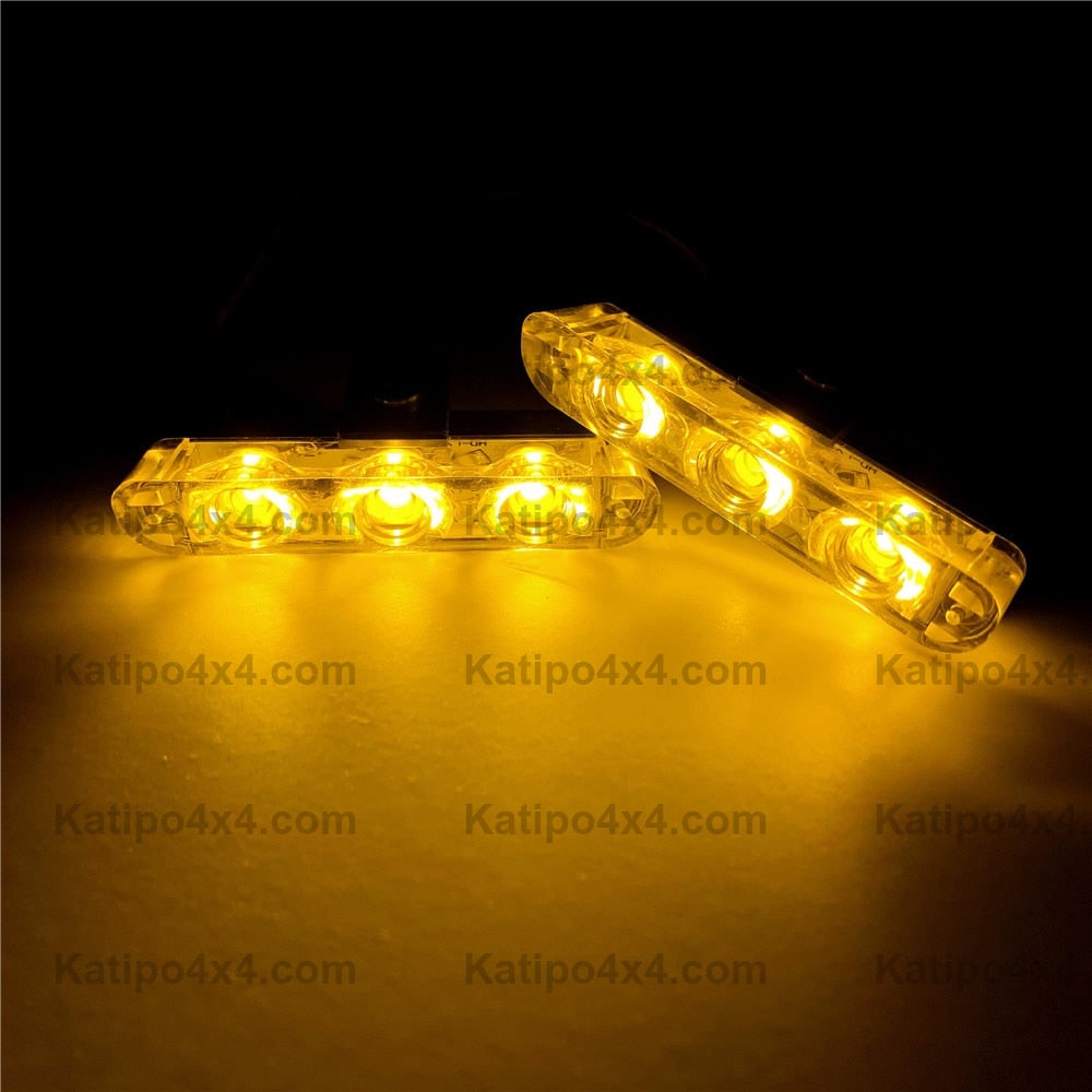 3 LED Car Front Grille Strobe Lights Flash Warning Lamp Red Blue Yellow Rescue Vehicle Emergency Flasher Signal Lighting ( FREE WORLDWIDE SHIPPING )