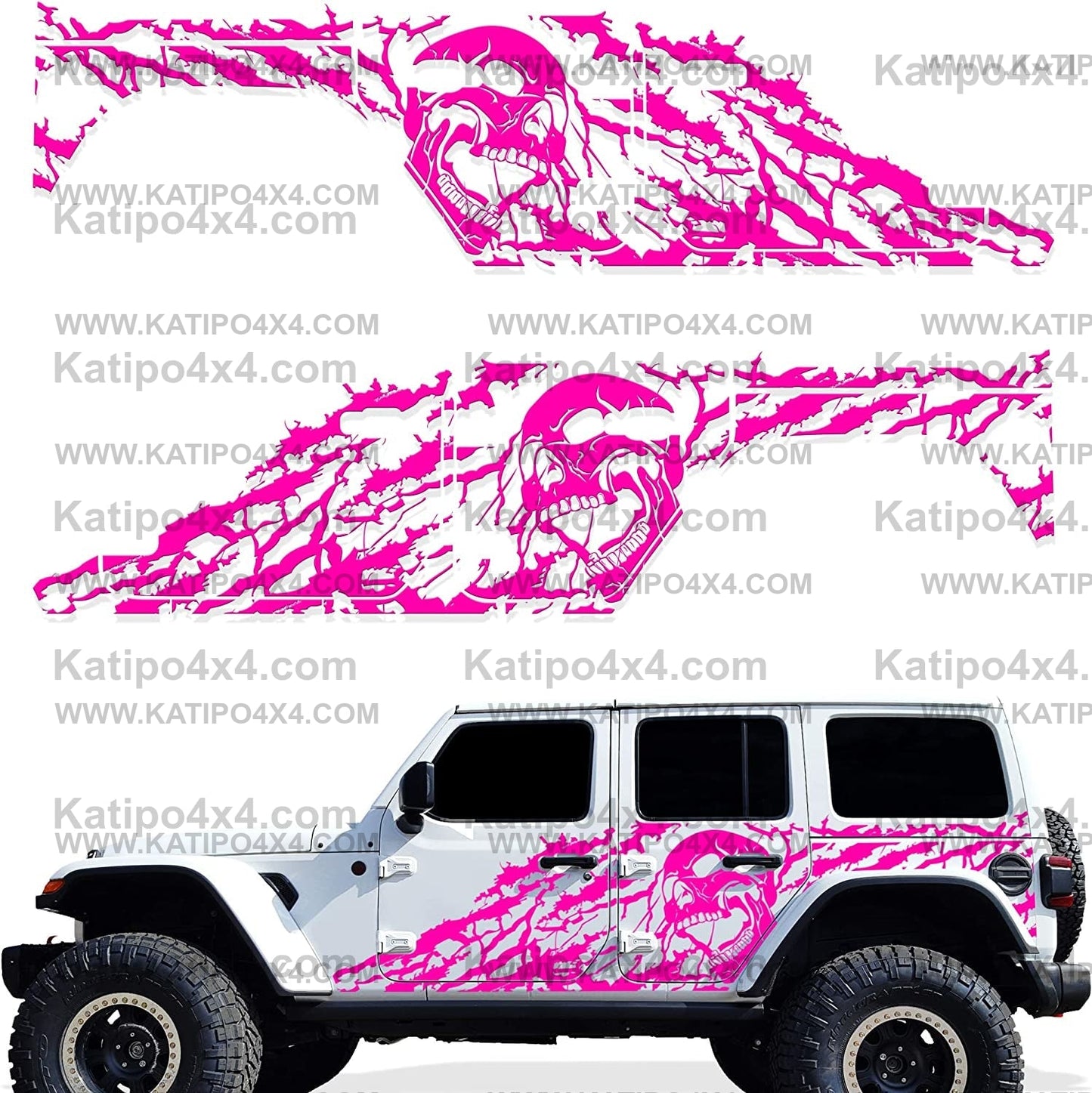 Tire Tracks Side Graphics Kit 3M Vinyl Decal Wrap Compatible with SUV TRUCK CAR 4 Door 2007-2016 - Nimbus Gray