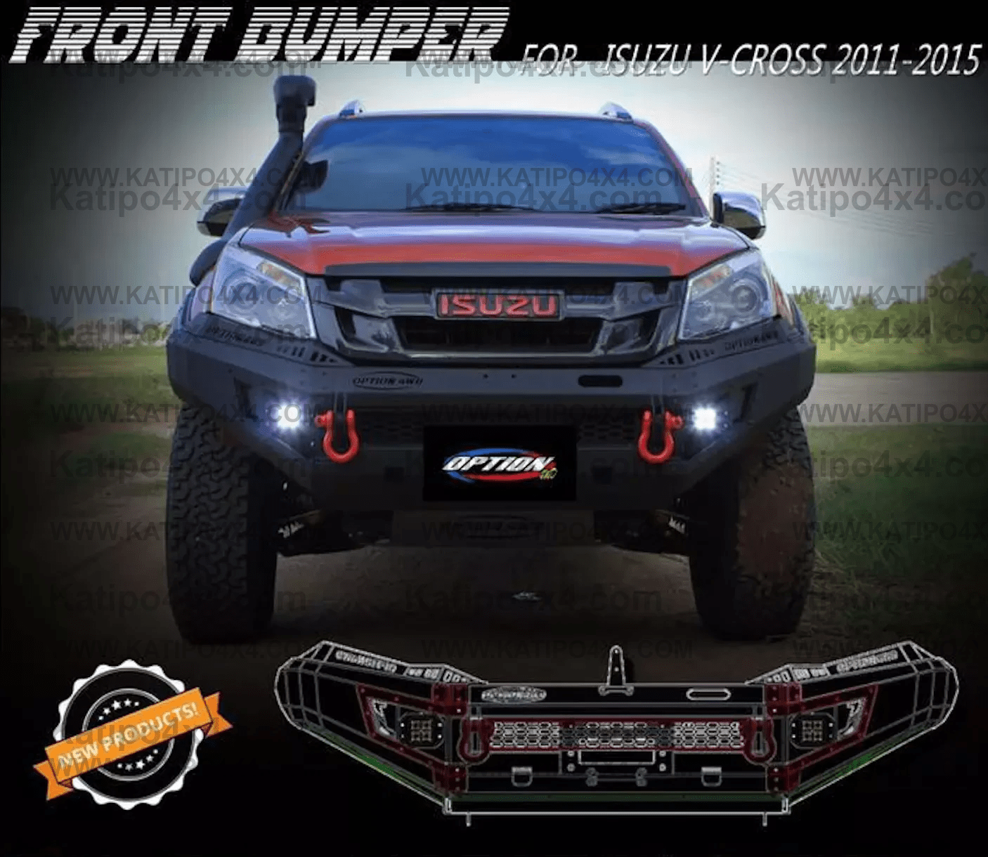 OPTION4WD - V.1 FRONT BAR ISUZU D-MAX ( 2011 - 2015 )