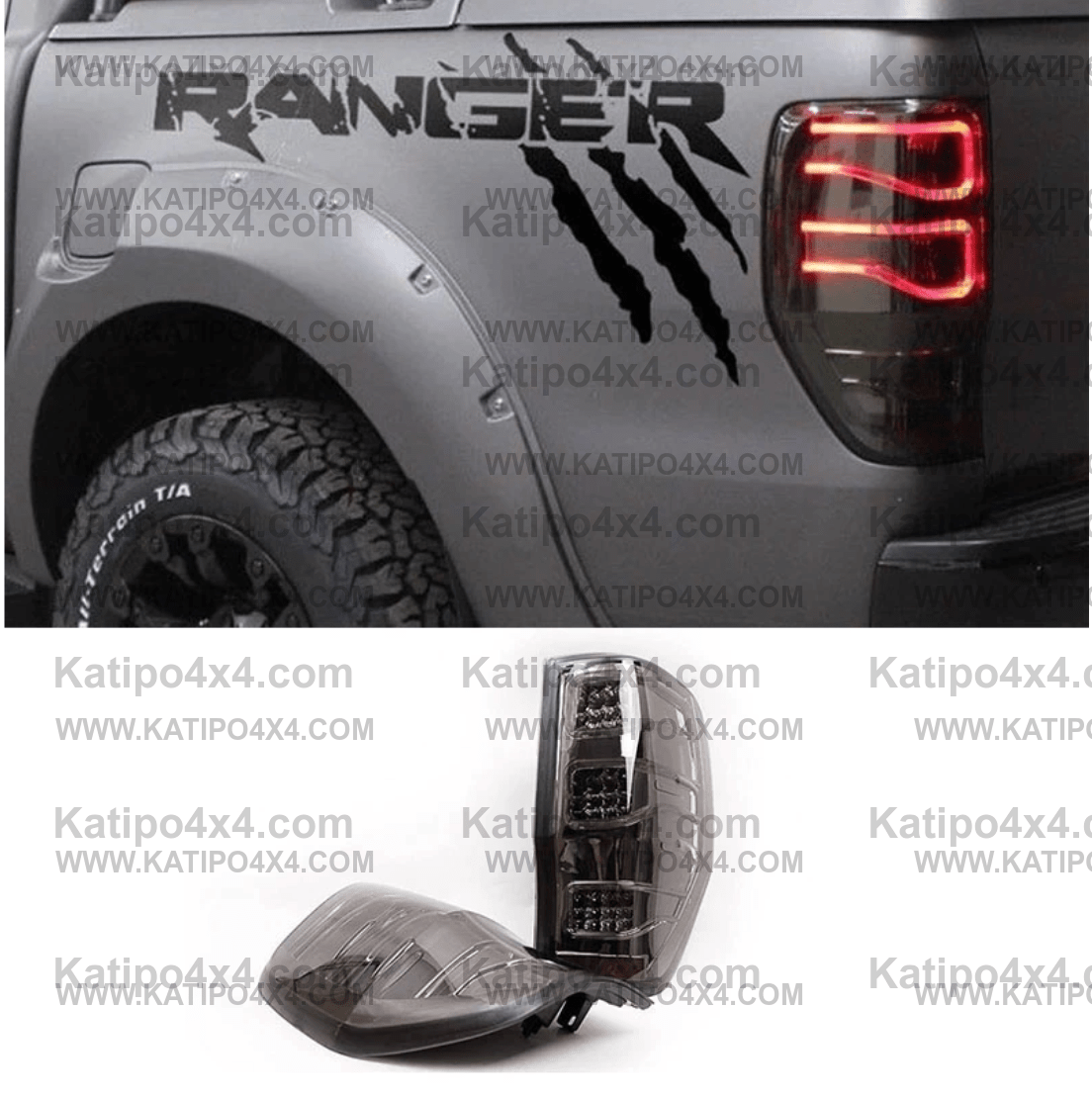 FORD RANGER & RAPTOR / LED REAR TAIL LIGHTS, TYPE - ALIEN ( FREE WORLDWIDE SHIPPING )