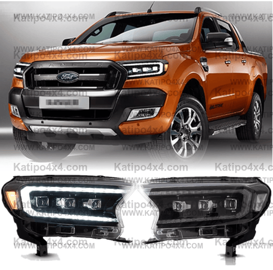 ( ROAD LEGAL LED HEADLIGHTS ) FORD RANGER, EVEREST, RAPTOR (2015-2022) ( FREE WORLD WIDE SHIPPING )