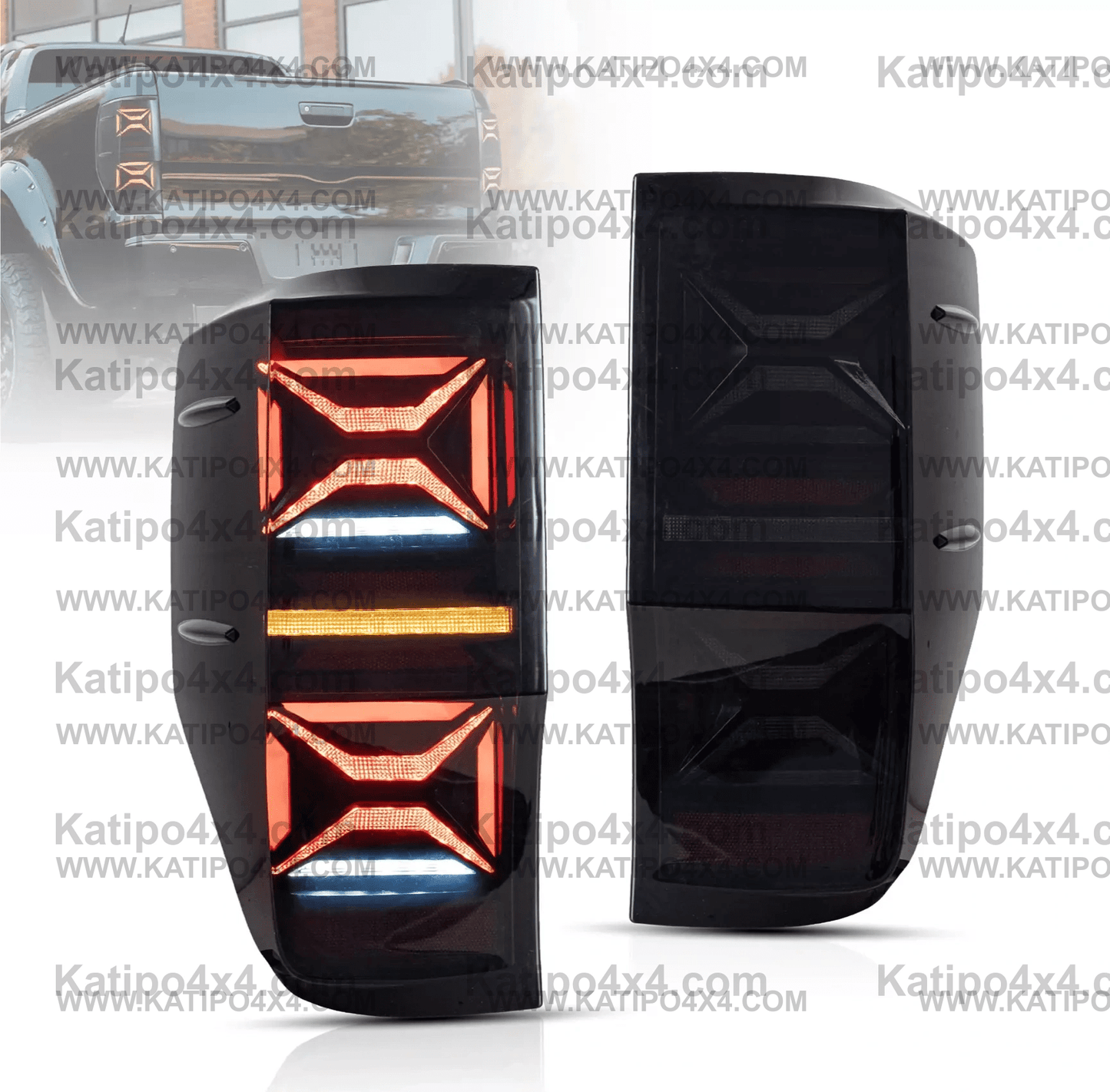 FORD RANGER & RAPTOR / LED REAR TAIL LIGHTS, TYPE - X-MEN (2012-2022) ( FREE WORLDWIDE SHIPPING )