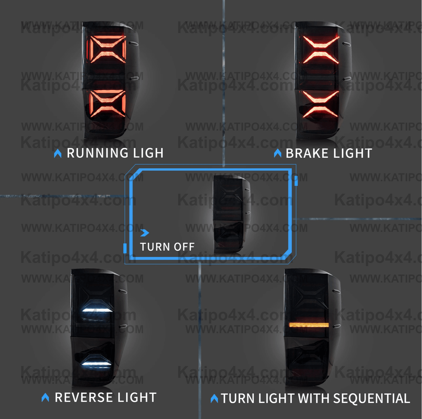 FORD RANGER & RAPTOR / LED REAR TAIL LIGHTS, TYPE - X-MEN (2012-2022) ( FREE WORLDWIDE SHIPPING )