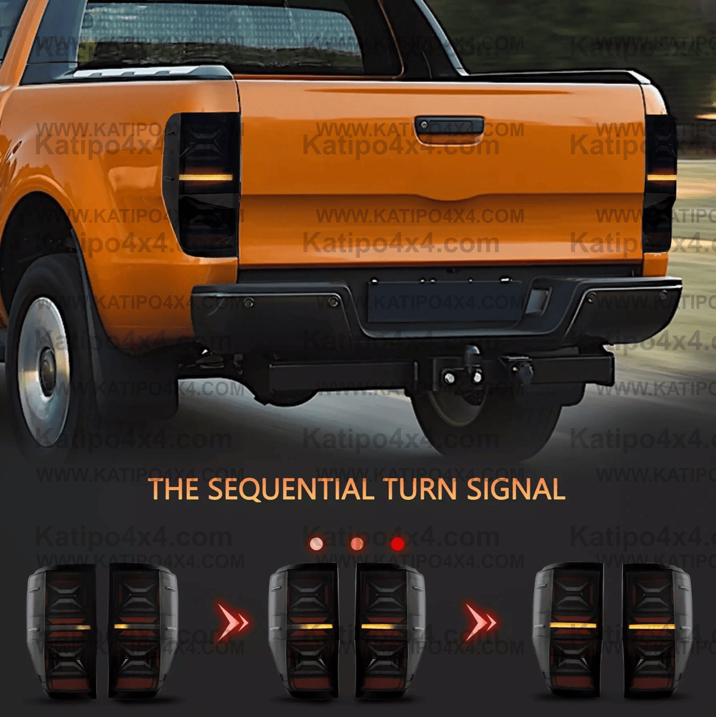 FORD RANGER & RAPTOR / LED REAR TAIL LIGHTS, TYPE - X-MEN (2012-2022) ( FREE WORLDWIDE SHIPPING )