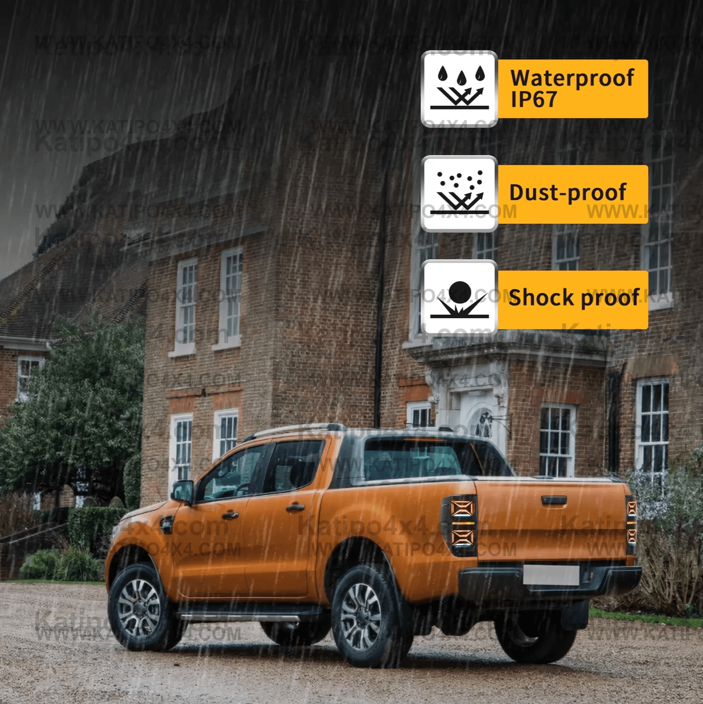FORD RANGER & RAPTOR / LED REAR TAIL LIGHTS, TYPE - X-MEN (2012-2022) ( FREE WORLDWIDE SHIPPING )