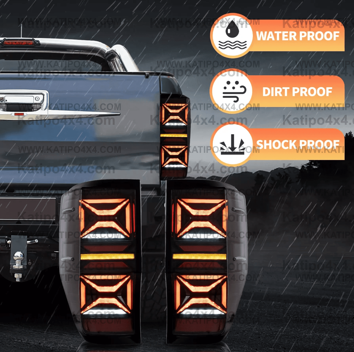 FORD RANGER & RAPTOR / LED REAR TAIL LIGHTS, TYPE - X-MEN (2012-2022) ( FREE WORLDWIDE SHIPPING )