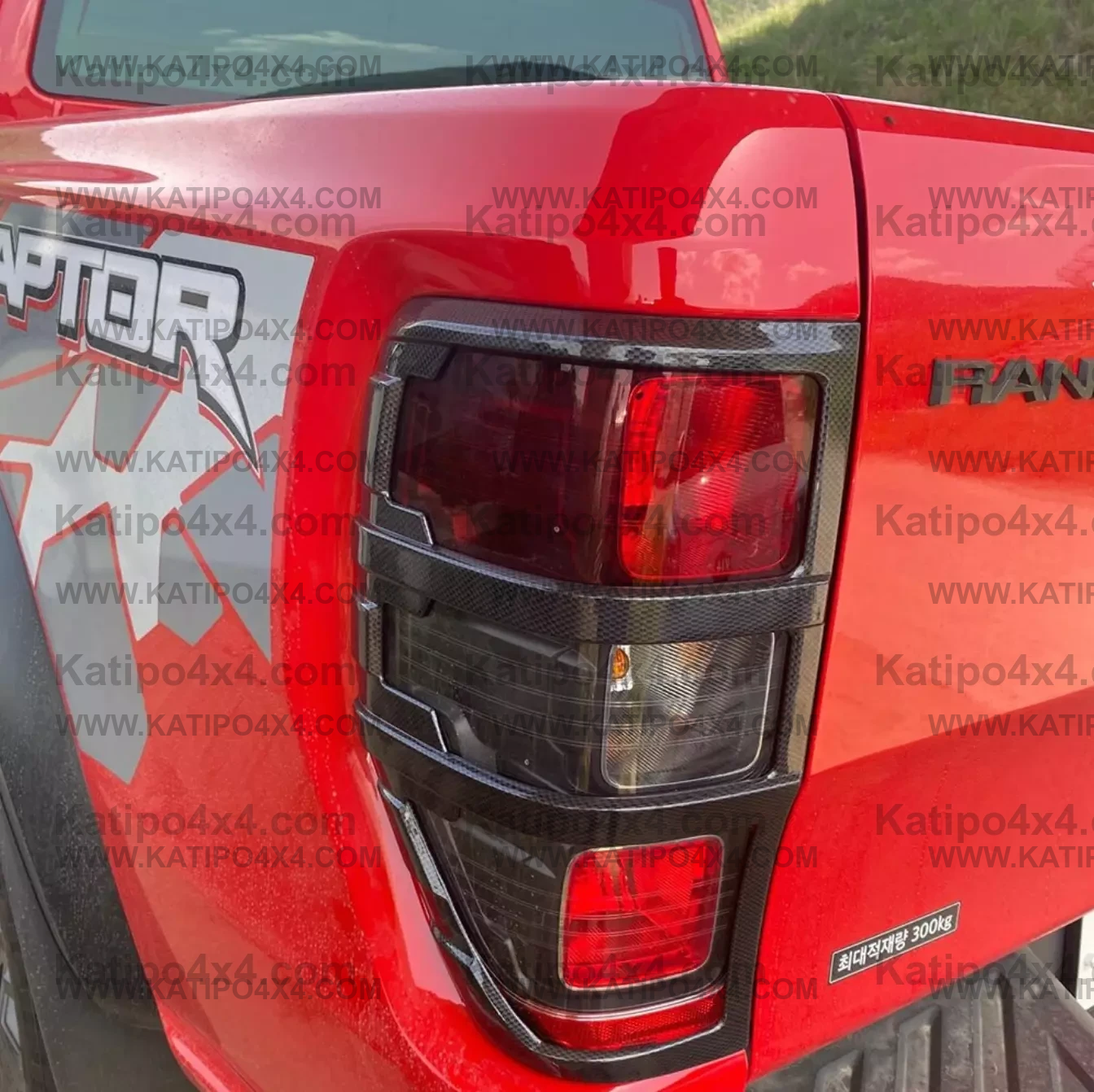 Carbon Fiber Colour tail light cover rear lamp cover for Ford Ranger & Raptor 2012-2022