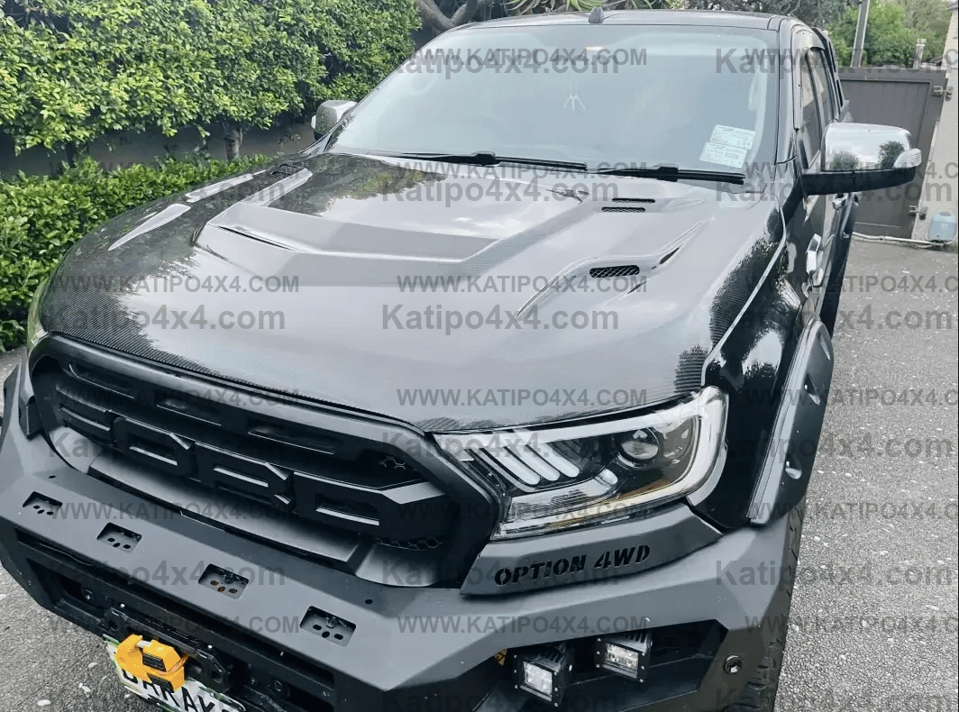 FORD RANGER, EVEREST & RAPTOR  CARBON BONNET, TYPE - STINGER (2015-2022) WORLDWIDE SHIPPING