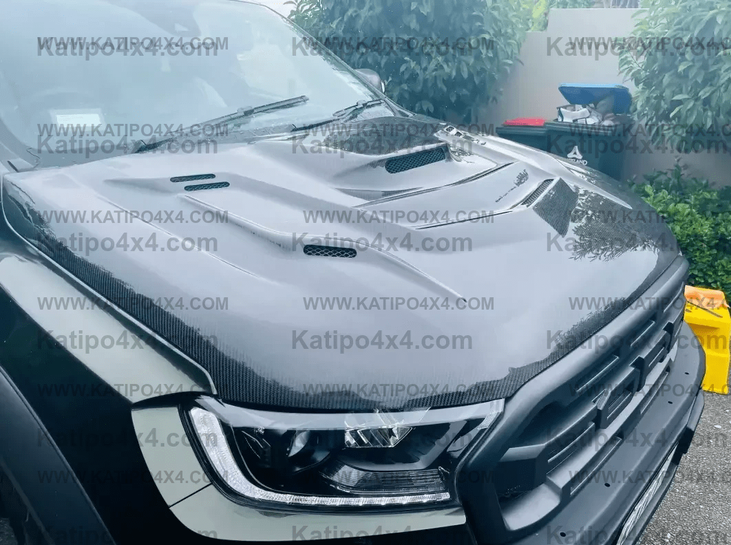 FORD RANGER, EVEREST & RAPTOR  CARBON BONNET, TYPE - STINGER WITH SCOOP (2015-2022) WORLDWIDE SHIPPING
