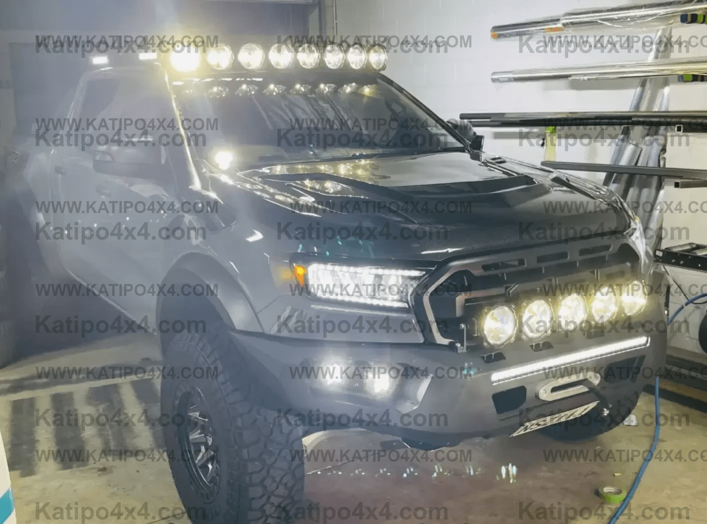 KC HiLights - 10" C-SERIES LED ( FOR M-RACK ) - 4-LIGHTS - 50W FLOOD BEAM - FOR M-RACKS